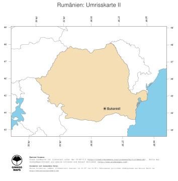 Karte: Landkarte Rumänien (Politische Staatsgrenzen und Hauptstadt)