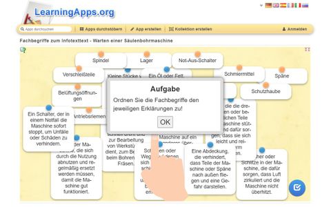 Ubung: Wartung, die wirkt: Säulenbohrmaschine | M 05: Fachbegriffe zum Informationstext M 02