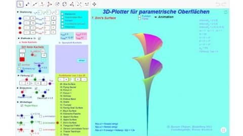 Interaktion: Kollektion von 20 parametrischen Oberflächen