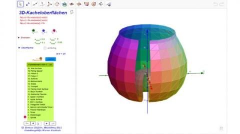 Interaktion: Kollektion von 20 parametrischen Oberflächen (Kachelschichtung)