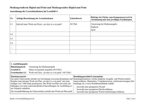 Unterrichtsplanung: Erstellen eines Flyers für ein Fitnessstudio