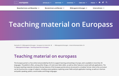 Ubung: My Europass Interactive Exercises