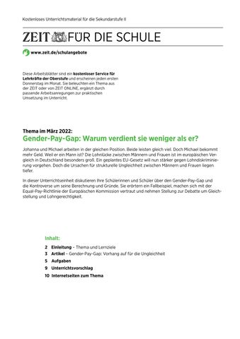 Unterrichtsplanung: Gender-Pay-Gap: Warum verdient sie weniger als er?