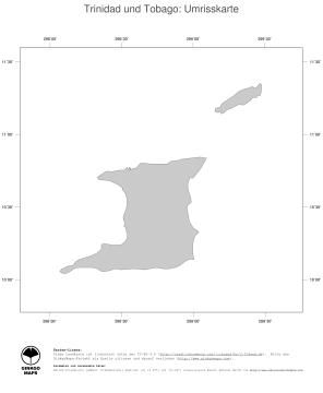 Karte: Landkarte Trinidad und Tobago (Politische Staatsgrenzen)