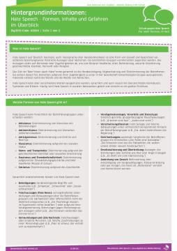 Text: Hate Speech: Formen, Inhalte und Gefahren (pdf)