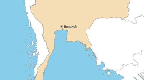 Karte: Landkarte Thailand (Politische Staatsgrenzen und Hauptstadt)