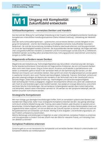 Unterrichtsbaustein: M1 21 Umgang mit Komplexität: Zukunftsbild entwickeln
