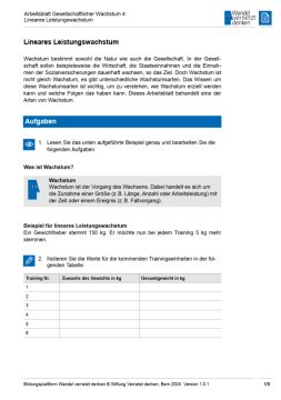 Arbeitsblatt: Modul 4 | Arbeitsblatt 4 "Lineares Leistungswachstum"
