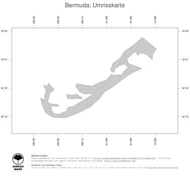 Karte: Landkarte Bermuda (Politische Staatsgrenzen)