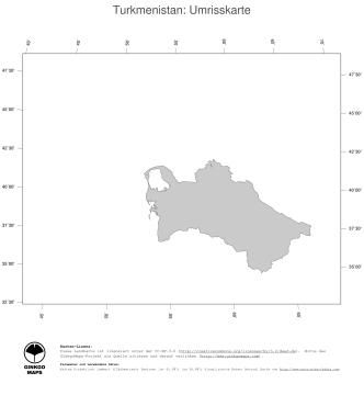 Karte: Landkarte Turkmenistan (Politische Staatsgrenzen)