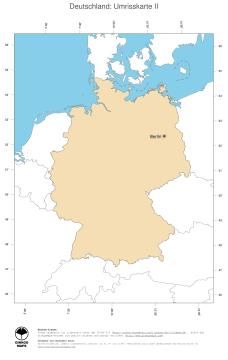 Karte: Landkarte Deutschland (Politische Staatsgrenzen und Hauptstadt)