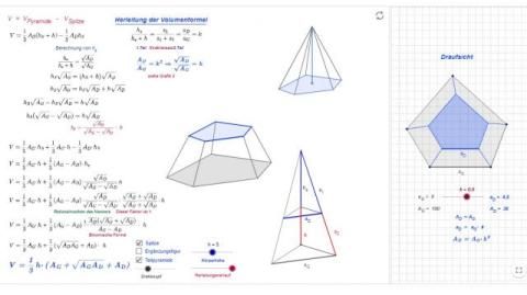 Interaktion: Volumenformel für den Pyramidenstumpf