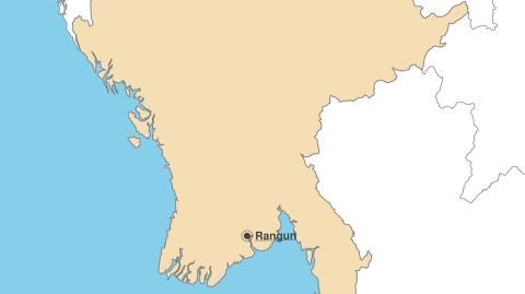 Karte: Landkarte Myanmar (Politische Staatsgrenzen und Hauptstadt)