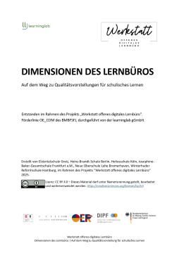 Handreichung: Dimensionen des Lernbüros: Auf dem Weg zu Qualitätsvorstellungen für schulisches Lernen