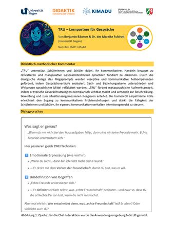 Unterrichtsplanung: TRU - Lernpartner für Gespräche