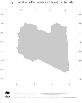 Karte: Landkarte Libyen (Politische Staatsgrenzen)