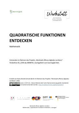 Arbeitsblatt: Quadratische Funktionen entdecken (Lösungen)