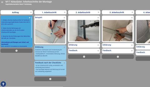 Ubung: Montage einer Wand-T-Verbindung | M 16: TaskCards-Vorlage: Arbeitsablaufplan