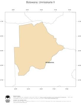 Karte: Landkarte Botswana (Politische Staatsgrenzen und Hauptstadt)