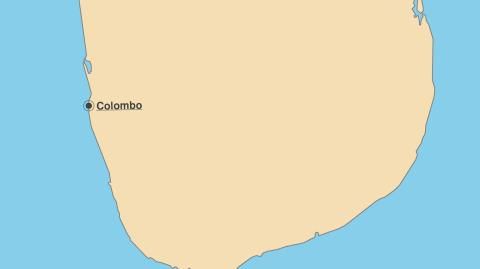 Karte: Landkarte Sri Lanka (Politische Staatsgrenzen und Hauptstadt)