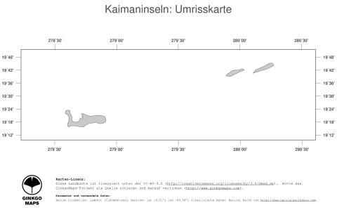 Karte: Landkarte Kaimaninseln (Politische Staatsgrenzen)