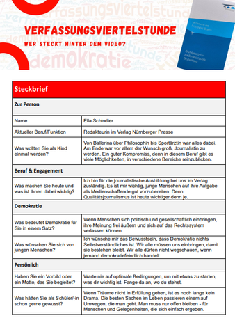 Text: Ella Schindler - Steckbrief