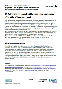 Unterrichtsbaustein: (K)eine Lösung für die Klimakrise? | Texte E-Mobilität und Lithium
