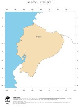 Karte: Landkarte Ecuador (Politische Staatsgrenzen und Hauptstadt)