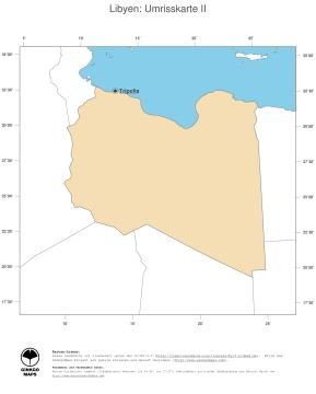Karte: Landkarte Libyen (Politische Staatsgrenzen und Hauptstadt)