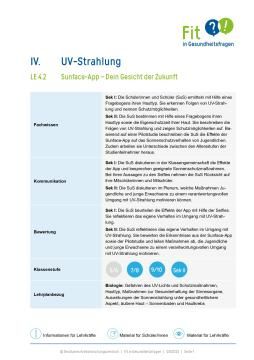 Unterrichtsbaustein: Lerneinheit 4.2 "Sunface-App − Dein Gesicht der Zunkunft"