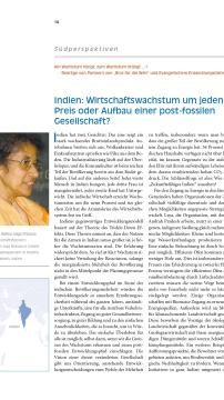 Unterrichtsbaustein: Stimmen aus dem Süden - Indien: Wirtschaftswachstum um jeden Preis oder Aufbau einer post-fossilen Gesellschaft?