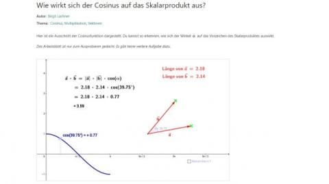 Interaktion: Cosinus und Skalarprodukt