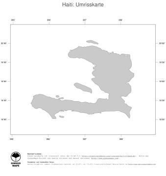 Karte: Landkarte Haiti (Politische Staatsgrenzen)
