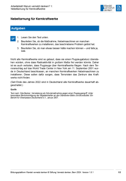 Arbeitsblatt: Modul 1 | Arbeitsblatt 1 "Nebeltarnung für Kernkraftwerke"
