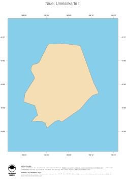Karte: Landkarte Niue (Politische Staatsgrenzen und Hauptstadt)