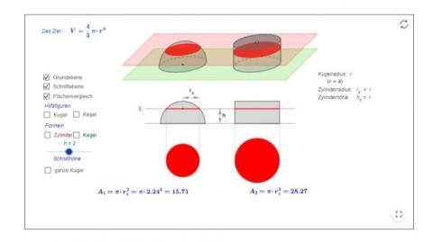 Interaktion: Das Volumen von Kugeln