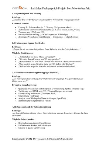 Test: Leitfaden für Fachgespräche