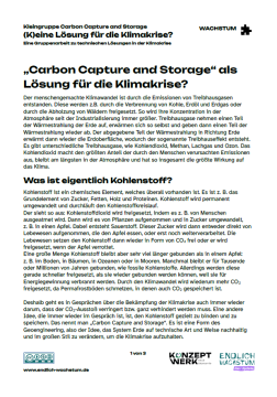 Unterrichtsbaustein: (K)eine Lösung für die Klimakrise? | Texte Carbon Capture and Storage