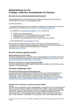 Text: Medienbildung vor Ort: Linktipps, Adressen, Kontaktstellen für Sachsen (odt)