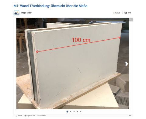 Unterrichtsbaustein: Montage einer Wand-T-Verbindung | M 01: Übersicht über die Maße
