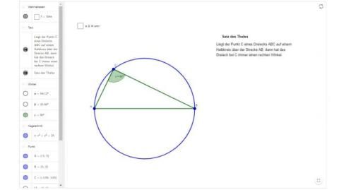 Interaktion: Satz des Thales