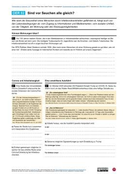 Arbeitsblatt: Arbeitsblatt "OER 02 Sind vor Seuchen alle gleich?"