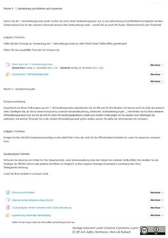 Sonstiges: Auszug aus dem Lernraum zum „Planspiel Tarifverhandlungen“