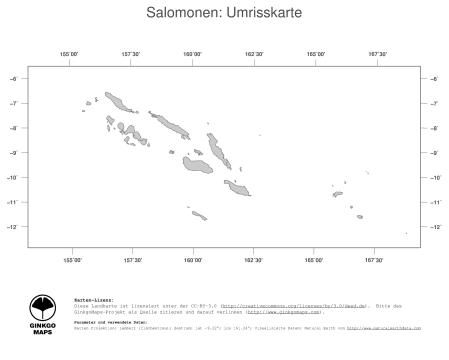 Karte: Landkarte Salomonen (Politische Staatsgrenzen)