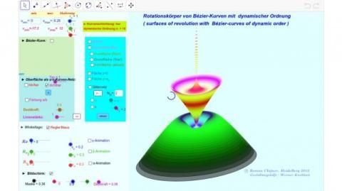 Interaktion: Rotationskörper von Bézierkurven dynamischer Ordnung