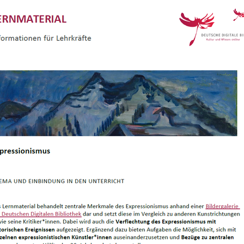 Unterrichtsbaustein: Informationen für Lehrkräfte: Expressionismus