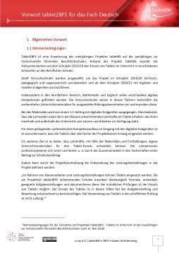 Handreichung: Projekt tablet2BFS | Materialien 2. Schuljahr Deutsch (ZIP-Datei)