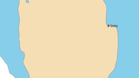 Karte: Landkarte Katar (Politische Staatsgrenzen und Hauptstadt)