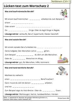 Arbeitsblatt: Wortschatz 2 Spielfeld Fragen Lückentext