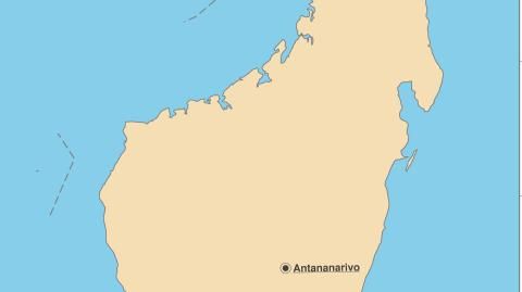 Karte: Landkarte Madagaskar (Politische Staatsgrenzen und Hauptstadt)